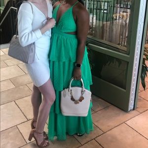 Nikki Lund Green Cut Out Dress